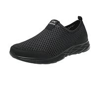 Laufschuhe Slip-On Mesh Atmungsaktiv Rutschfest Schwarz Sportschuhe Trainer Zum Joggen Sport Freizeitschuhe Walkingschuhe Gesundheitsschuhe Bequem Leichtgewichts Sneakers, Noir , 40 EU