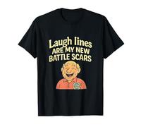 Laugh Lines New Battle Scars Funny Retirement Humour T-Shirt