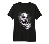 Laugh Now Cry Later Masque Chicano Blackwork T-Shirt Haut de Gamme
