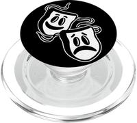 Laugh Now Cry Later Smile Masque de théâtre de Dessin animé PopSockets PopGrip pour MagSafe