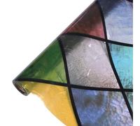 LAUGHERER Film de Fenêtre de Confidentialité, Teinte de Fenêtre Arc-en-Ciel en Vitrail, Autocollants de Fenêtre Décoratifs 3D sans Colle pour, Le Bureau, Facile à Utiliser, Facile à Installe
