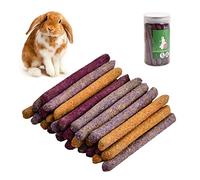 Laughhe Lot de 27 Bâtonnets de Foin Timothy Lapin à Mâcher Jouets Bâtons de Foin Aromatisés aux Fleurs Rose Naturel Mâcher Molaire Jouet pour Bunny Hamster Chinchillas Guinée Pig, 3 Saveurs