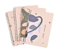 Laughhe Lot de 4 Cahier à Spirale A5 Ligné, 60 feuilles/120 pages Mignon Carnet de Notes A5 Carnet de Notes avec Couverture Rigide pour Bureau Travail Maison École