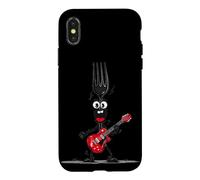 Laughing Rock Fourchette avec Motif Guitare électrique Coque pour iPhone X/XS