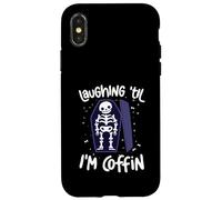 Laughing Til Im Coffin Squelette Pun Humour Halloween Coque pour iPhone X/XS