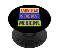 Laughter is The Best Medicine World Laughter Day Dad Blagues PopSockets PopGrip Adhésif