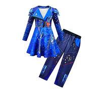 laughZuaia Fancy Dressing Up Costume amusant + veste + pantalon - Descendants 3 fois Evie classique - Costume de cosplay pour adultes et enfants (110, Evie)