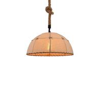 LAUMZX Lampe suspendue en corde de chanvre Boho 13,8 pouces, lampe forme dôme tissu rustique avec abat-jour lin cousu, plafonnier jute naturelle for salle à manger, chambre coucher, décor côtier