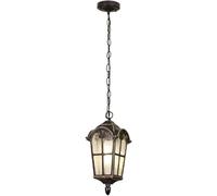 LAUMZX Plafonnier d'extérieur étanche à la Pluie, Lanterne Suspendue Vintage, Finition Bronze huilé, Lustre extérieur Suspendu, luminaire for Porche, Patio, Jardin, Garage, entrée