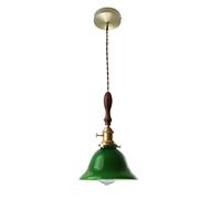 LAUMZX Suspension en verre vert, lampe à suspension florale vintage nordique, plafonnier de style ferme for îlot de cuisine, chambre et salle à manger.