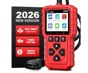 LAUNCH CR329 Valise Diagnostic Auto - Français Scanner OBD2 Moteur | Ecture & Effacement Codes Moteur (CEL), Données Live RPM/Temp/Voltage, Test Batt. 12V, EOBD/CAN Multimarque Depuis 1996