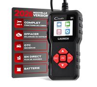 Launch Creader E1 Valise Diagnostic Auto Multimarque, Lecteur Codes Défauts DTC Scanner OBD2, Données en Temps Réel Test d'émissions Polluantes/Test du Capteur O2/EVAP, Moniteur embarqué