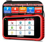 LAUNCH CRP123E V3.0 OBD2 Valise Diagnostic Auto français avec 4 Systèmes Moteur ABS SRS Transmission, 7 Reset Oil SAS EPB DPF Purge ABS BMS Accélérateur, Diagnostic Voiture, Can FD DOIP, MàJ WiFi