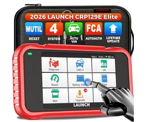 LAUNCH CRP129E V3.0 Elite Valise Diagnostic Auto-4 systèmes (ABS/SRS/Moteur/TCM) -12 réinitialisations (Huile/EPB/SAS/ABS/TPMS/BMS/AFS/DPF/Injecteurs/A/F) - Auto VIN - WiFi Gratuit à Vie 57+ Marques