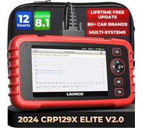 Launch CRP129X V2.0 Valise Diagnostic Auto, Diagnostic Voiture Multimarque,12 Service,ABS SRS Transmission Moteur Outil de Scan Autovin FCA Autoauth