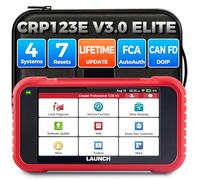 Launch Valise Diagnostic Auto CRP123E V2.0 obd2 Diagnostic français 4 Système(Moteur ABS SRS at) Diagnostic Voiture 7 Réinitialisations(Huile/EPB/SAS/BMS/accélérateur/DPF Réinitialisation Purge ABS