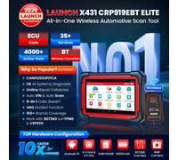 LAUNCH X431 CRP919E CRP919E BT Outil de diagnostic automobile OBD OBD2 Scanner Dbscar VII 7 Auto Scan 31+ fonctions de réinitialisation CAN FD DoIP Codage ECU Outils de diagnostic automobile Global Ve