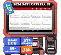 Launch X431 CRP919XBT Elite Valise Diagnostic Auto Multimarque,OBD2 Diagnostic Français,Wireless Bidirectional,Codage ECU,FCA AutoAuth,V.A.G Guided, 37+ Services,Diagnostic Tous Systèmes,CANFD DoIP