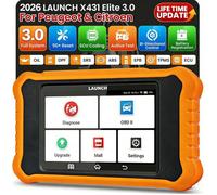 LAUNCH X431 OBD2 Elite V3.0 OBD2 pour Peugeot & pour Citroen, Système Complet de Diagnostic Bidirectionnel Qutil de Diagnostic