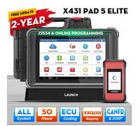 LAUNCH X431 PAD 5 ELITE SmartLink C Programmeur en ligne CAN FD\DOIP\J2534 Outils de diagnostic Auto Scanner OBD OBD2 X-431 PAD V EU Version