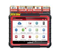 LAUNCH X431 Pro Elite OBD2 Valise Diagnostic Auto, Bi-directionnel, Codage en Ligne de l'ECU, Diagnostic Complet du système, 38+ Services de réinitialisation, CANFD DOIP, FCA, Mise à Jour de 2 Ans