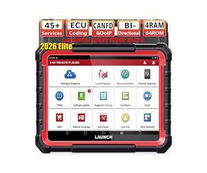 LAUNCH X431 Pro Elite OBD2 Valise Diagnostic Auto, Bi-directionnel, Codage en Ligne de l'ECU, Diagnostic Complet du système, 45+ Services de réinitialisation, CANFD DOIP, FCA, Mise à Jour de 2 Ans