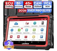 LAUNCH X431 Pro Elite OBD2 Valise Diagnostic Auto, Bidirectionnel, Codage de l'ECU, Diagnostic Complet du système, 45+ Services