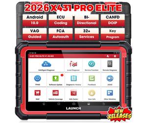 Launch X431 PRO ELITE Valise de diagnostique automobile 8" avec scanner OBD/OBD2, tous systèmes, CAN-FD/DOIP, tests actifs et 31 réinitialisations ECU