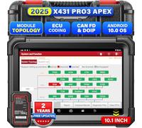 LAUNCH X431 PRO3 APEX OBD2 Appareil de Diagnostic Automobile pour Mécanicien, Codage en Ligne, Carte Topologique,Can FD & DoIP, 55+ Service, Diagnostic Tout Système, Fonctions Guide FCA&Renalt SGW