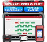 Launch X431 PRO3 V+ Elite, 2025 SmartlinkC 2.0 Bidirectional Scan Tool with J2534, HD Trucks Scan, 10.1 inch, Topology Map, 60+Service, Online Coding Scanner, CANFD/DoIP/D-PDU, FCA, 2 yrs Update
