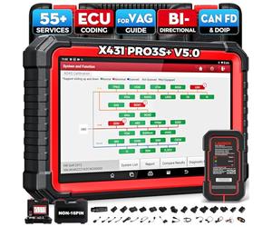 Launch X431 PRO3S+ Bidirectionnel Valise Diagnostic Auto, Diagnostic Tous systèmes, Codage en Ligne de l'ECU, cartographie topologique OEM, Guide V.A.G., Service de réinitialisation 37+, Key IMMO