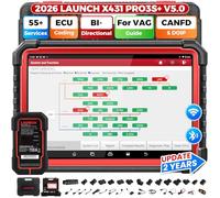 Launch X431 PRO3S+ V5.0 Valise Diagnostic Auto avec Bidirectionnel 55+ Service de réinitialisation Codage ECU Diagnostic Voiture avec Cartographie Topologique OEM Clé IMMO Can-FD & DOIP AutoAuth FCA
