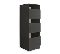 Stella Trading LAUNDREEZY Armoire à linge sale, Anthracite - Collecteur de linge Armoire à 3 compartiments pour la buanderie - 50 x 162 x 67,5 cm (L/H/P)