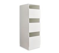 Stella Trading LAUNDREEZY Armoire à linge sale, Blanc - Collecteur de linge Armoire à 3 compartiments pour la buanderie - 50 x 162 x 67,5 cm (L/H/P)