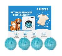 Laundry Hair Catcher - Reusable Pet Hair Remover | Washing Machine Catcher | 4-Piece Set, Built-In Hair Trap, Gentle Lint & Collector, for Cat & Dog Hair Clothes Bedding Blanket Laundry