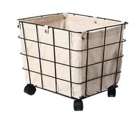 Laundry Hamper avec Sac Amovible, Panier a Linge sur Roulettes, Paniere a Linge Sale Robuste en Fer pour Buanderie et Chambre(34 * 40 * 35cm/13 * 16 * 14in)