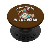 Laundry Quote It All Comes Out in The Wash for Grandpa Life PopSockets PopGrip Adhésif