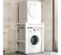 Laundry Room Storage Shelf with Cabinet Space Saving Nizer for Washer and Dryer Bathroom Kitchen Balcony Storage Unit for Drum Washing Machine.(White-White Board)