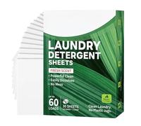 Laundry Sheets - 60 Piece Foaming Scented Wash Sheets | Ultra-Concentrated Laundry Detergent For Stain Removal | Safe For Pet Bedding Quilt Blanket Towel Travel Dorm Home Washing Clothes