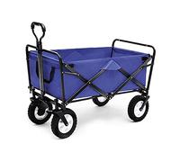 Laundry Trolley Handcart Folding Garden Trolley Cart Heavy Duty Wagon Multi-Function Shopping Cart for Outdoor Camping Fishing Pull Truck with 4 Wheels Load 80Kg