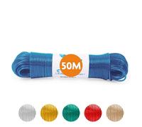 LAUNDRYSpecialist Corde à Linge de 50 mètres avec Noyau en Acier - Made in Holland - résistante aux intempéries et Extra Longue - pour la Maison et Le Camping - Extra Solide - différentes Couleurs
