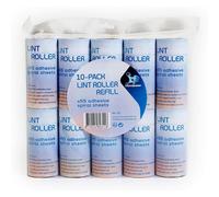 LaundrySpecialist® Lot de 10 RECHARGES pour Rouleau Collant pour ôter Facilement Poils Animaux et Peluches sur Tous Textiles - 10 Rouleaux de 55 Feuilles adhésives en Diagonale/env. 8 m par Rouleau