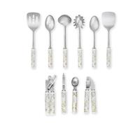Laura Ashley 10 Pcs Lot Ustensile Cuisine en Acier Inox en Céramique - Poignée Souple, Résistant à la Chaleur et Lavable au Lave-Vaisselle - Set Ustensile Cuisine Idéal pour Toutes vos Préparations