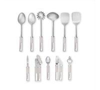 Laura Ashley 11 Pcs Lot Ustensile Cuisine en Acier Inox - Poignée Souple, Résistant à la Chaleur et Lavable au Lave-Vaisselle - Set Ustensile Cuisine Idéal pour Toutes vos Préparations