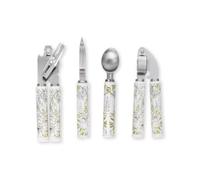 Laura Ashley 4 Pcs Lot Ustensile Cuisine en Acier Inox en Céramique - Poignée Souple, Résistant à la Chaleur et Lavable au Lave-Vaisselle - Set Ustensile Cuisine Idéal pour Toutes vos Préparations