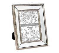 Laura Ashley 4x6 Gold Mirror Bead Picture Frame, Classic Mirrored Frame with Beaded Border, Wall-Mountable, Made for Tabletop Display, Photo Gallery and Wall Art, (4x6, Gold)