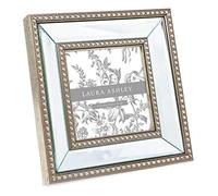 Laura Ashley 4x6 Gold Mirror Bead Picture Frame, Classic Mirrored Frame with Beaded Border, Wall-Mountable, Made for Tabletop Display, Photo Gallery and Wall Art, (4x6, Gold)