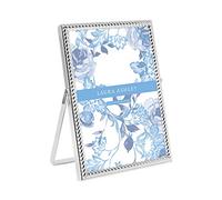 Laura Ashley 4x6 Silver Rope Metal Picture Frame (Vertical) with Pull-Out Easel Stand, Made for Tabletop, Counterspace, Shelf and Desk