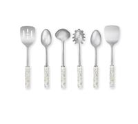 Laura Ashley 6 Pcs Lot Ustensile Cuisine en Acier Inox en Céramique - Poignée Confort, Résistants à la Chaleur et Lavables au Lave-Vaisselle - Set Ustensile Cuisine Idéal pour Toutes vos Préparations