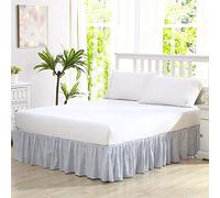 Laura Ashley Accueil - Jupe de lit à Volants en Coton, décoration d'intérieur légère avec Style Classique (Bleu, Grand lit)